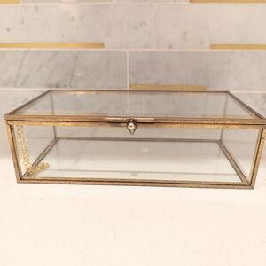 Vintage Brass & glass jewelry box
